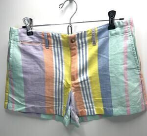Polo Ralph Lauren Mid Rise Striped Preppy Chino Shorts Pastel Women 0